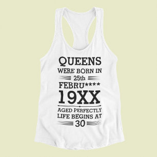 Débardeur Les reines personnalisées sont nées à la date Mois