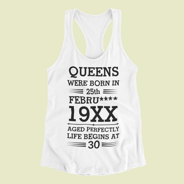 Débardeur Les reines personnalisées sont nées à la date Mois (Créateur téléchargé)
