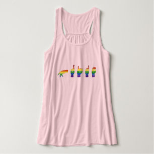 Débardeur LGBT Parties scintillant Rainbow ASL Pride