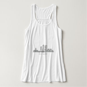 Débardeur Ligne artistique minimaliste de la skyline de Fort