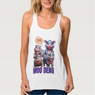Débardeur Loo moo Deng Thai drôle célèbre petit bébé hippo