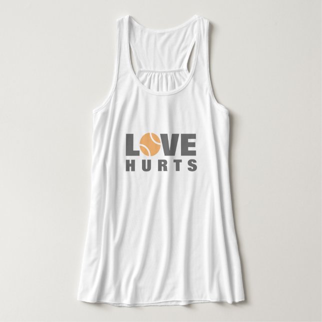 Débardeur Love Hurts mignon tennis char de sport pour femmes (Design devant)