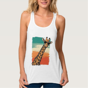 Débardeur Lunettes de soleil Cool Girafe Vintage T-Shirt Cou