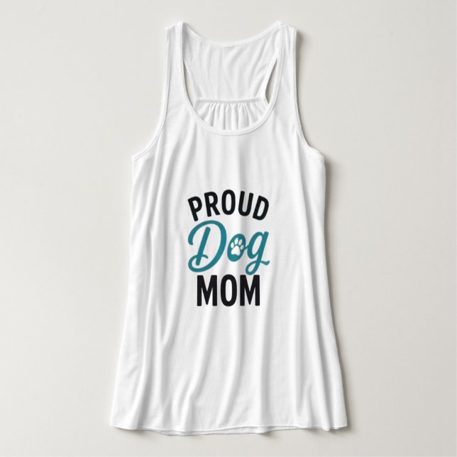 Débardeur Maman de Chien Fière Amoureuse de Chiens Typograph (Design devant)