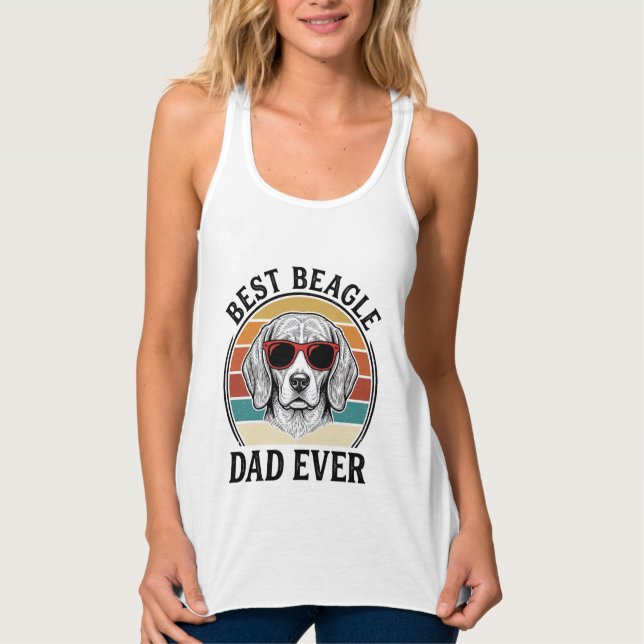 Débardeur Meilleur Papa Beagle Ever Création de T-Shirt Vint (Devant)
