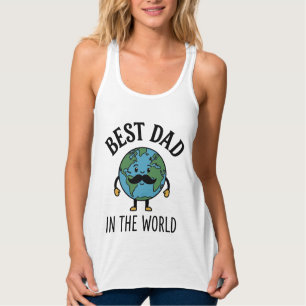 Débardeur Meilleur Papa du Monde Earth Moustache Shirt Desig