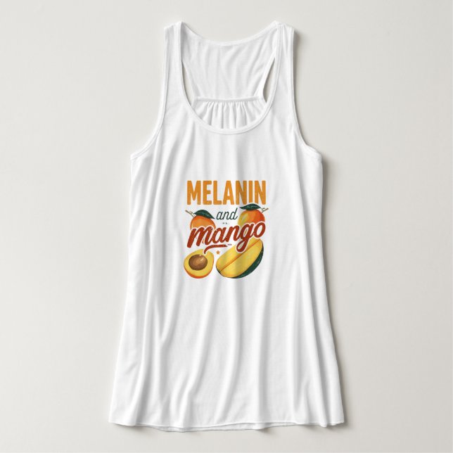 Débardeur "Melanin & Mango" Tank d'été sur le patrimoine noi (Design devant)