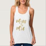 Débardeur Mlle à Mme Fête des mariées Party Gold Foil<br><div class="desc">Mlle à Mme Fête des mariées Gold Foil Script T-shirt blanc pour une Fête des mariées moderne et élégante.</div>