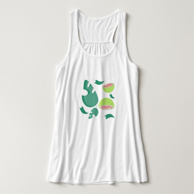 Débardeur Motif de fruit vert rose de verdure de goyave (Design devant)