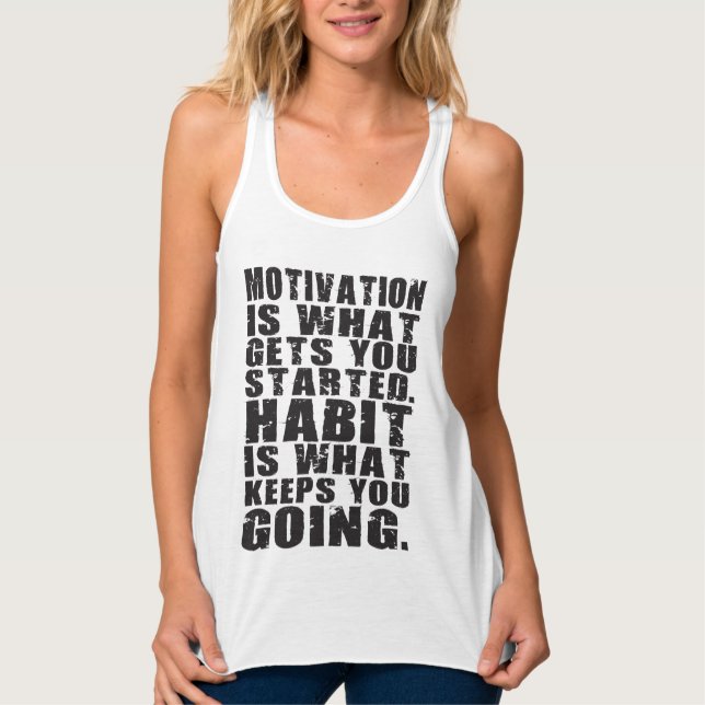 Débardeur Motivation vs Habit - Mots Motivationnels (Devant)