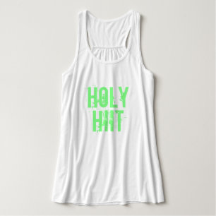 Débardeur Neon Green Distressed Lettres "Holy HIIT"