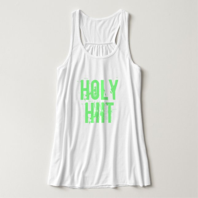 Débardeur Neon Green Distressed Lettres "Holy HIIT" (Design devant)