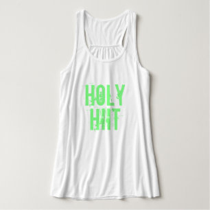 Débardeur Neon Green Distressed Lettres "Holy HIIT" Workout