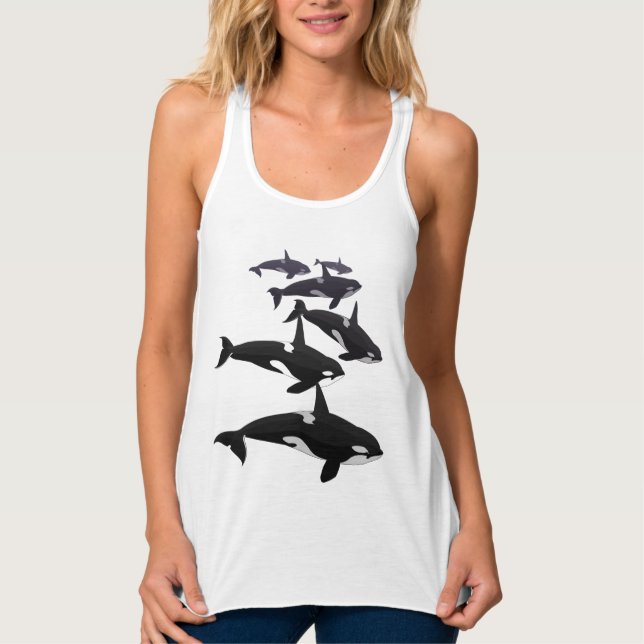 Débardeur Orca femme Chemise Orca Whale Art Tops (Devant)