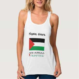 Débardeur Palestine et drapeau palestinien avec votre nom