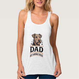 Débardeur Papa Airedale Terrier T-shirt vintage pour papa ch