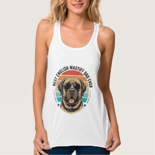Débardeur Papa Mastiff Anglais Vintage Coucher de soleil Chi