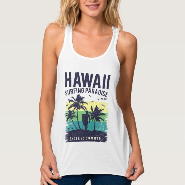 Débardeur Paradis du Surf Hawaï Été Sans Fin (Devant)