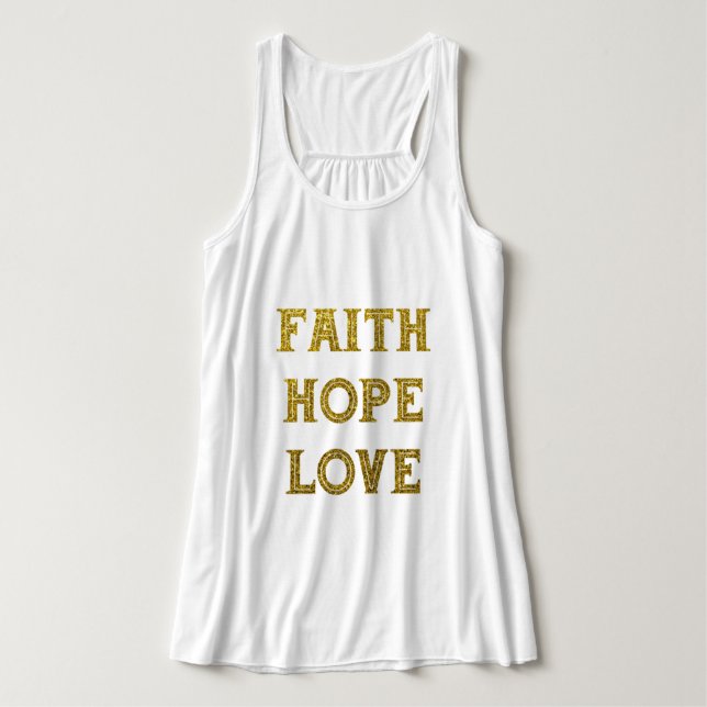 Débardeur Parties scintillant or | Chemise T-Shirt Faith Hop (Design devant)