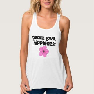 Débardeur Peace Love HiPlaisir Hibiscus rose