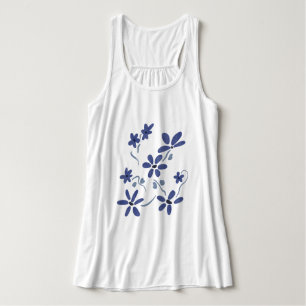 Débardeur Petites Fleurs Romantiques Bleues