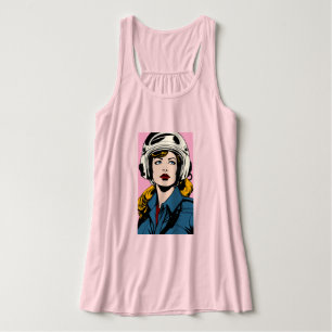 Débardeur Pop Art Retro Femme en Casque Graphic T-Shirt