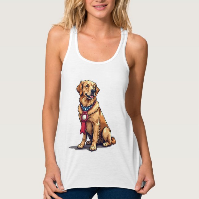 Débardeur Proud American Golden Retriever Vintage Tee 4 (Devant)