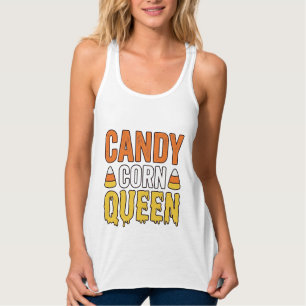 Débardeur Reine de Candy Corn Design de T-Shirt Halloween Vi