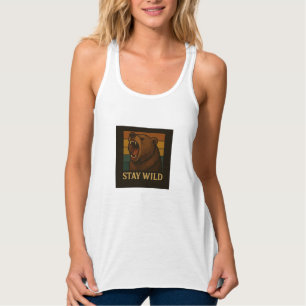 Débardeur Restez sauvage Graphique animal Vintage pour l'amo