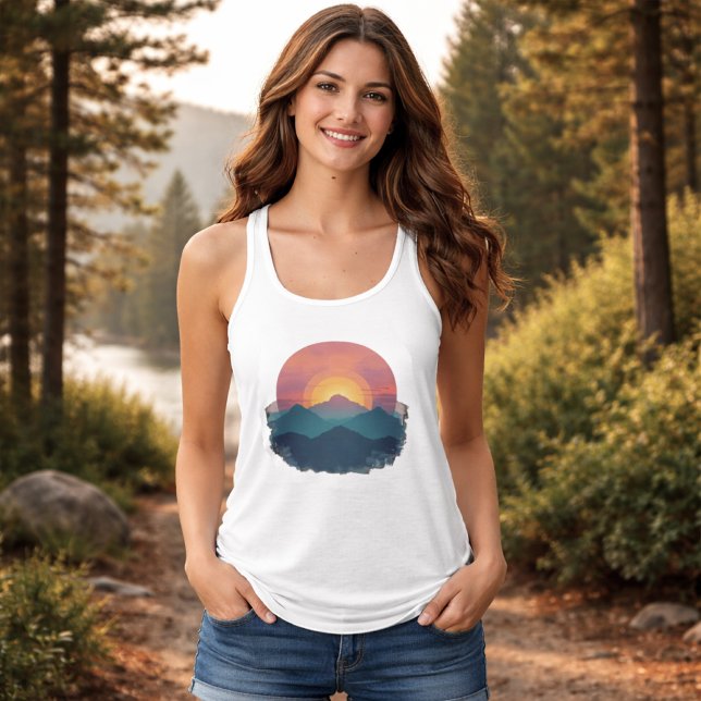 Débardeur Retro Mountain Sunset - Nature Outdoors Women's (Créateur téléchargé)