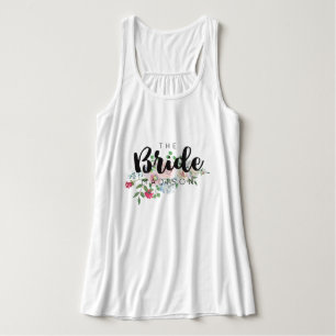Débardeur Rose Rouge Aquarelle Fleurs Mariage Mariée