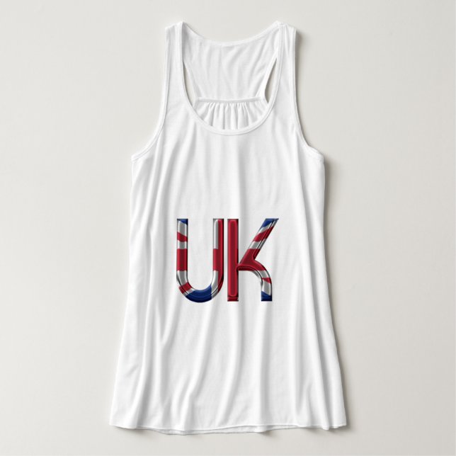 Débardeur Royaume-Uni Union Jack British Drapeau Typographie (Design devant)