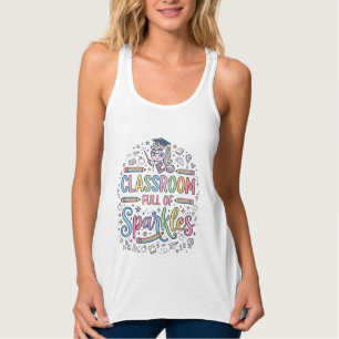 Débardeur Salle de classe licorne pleine de paillettes Merch