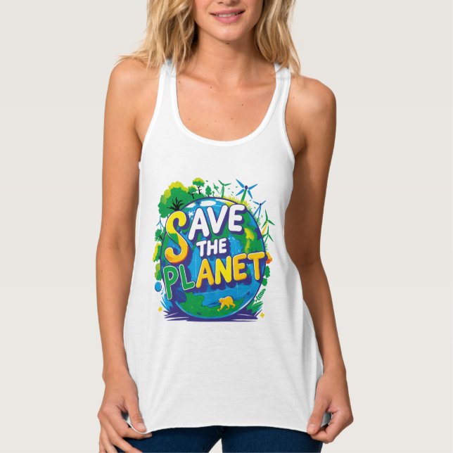 Débardeur save the planet (Devant)