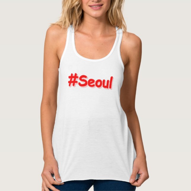 Débardeur "#Séoul" Joli Design. Acheter maintenant (Devant)