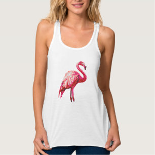 Débardeur Sequin Imprimé Flamant rose Tropical Bird,