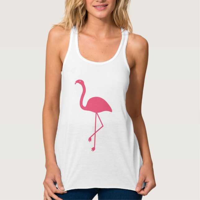 Débardeur Silhouette de flamant rose (Devant)