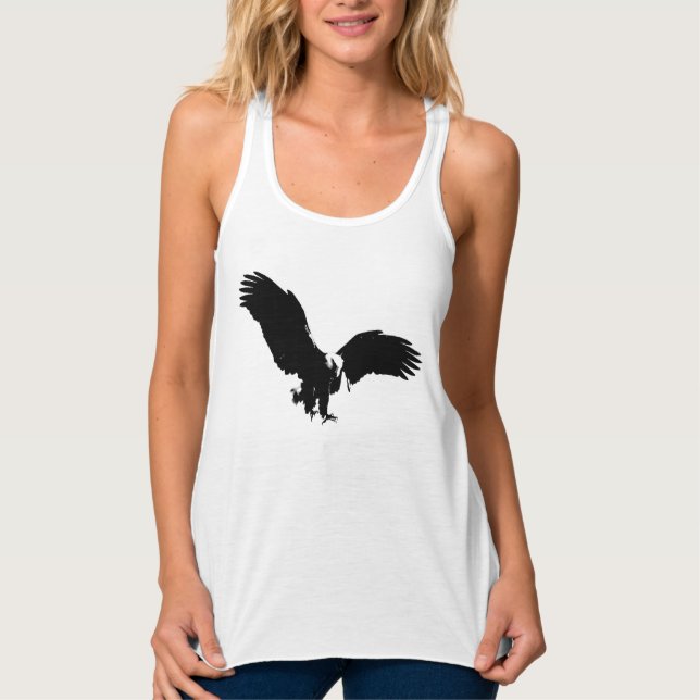 Débardeur Silhouette de l'aigle chauve (Devant)