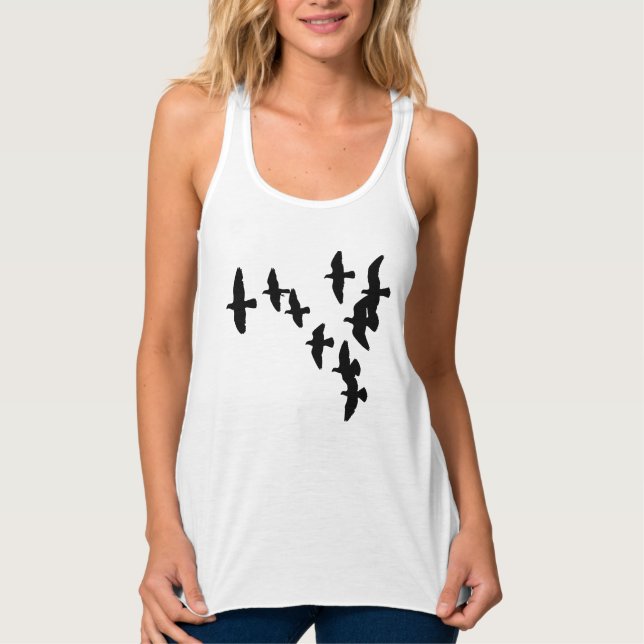 Débardeur Silhouettes de volée d'oiseaux (Devant)