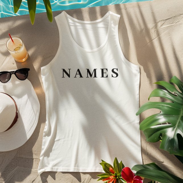 Débardeur Simple Black Custom Ajouter Votre Nom Élégant (Créateur téléchargé)