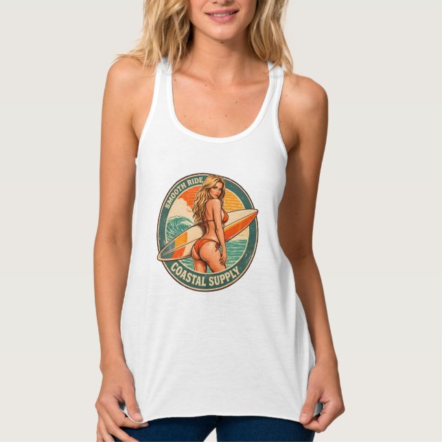 Débardeur Smooth Ride Coastal Supply | Graphisme Pin-up Surf (Devant)
