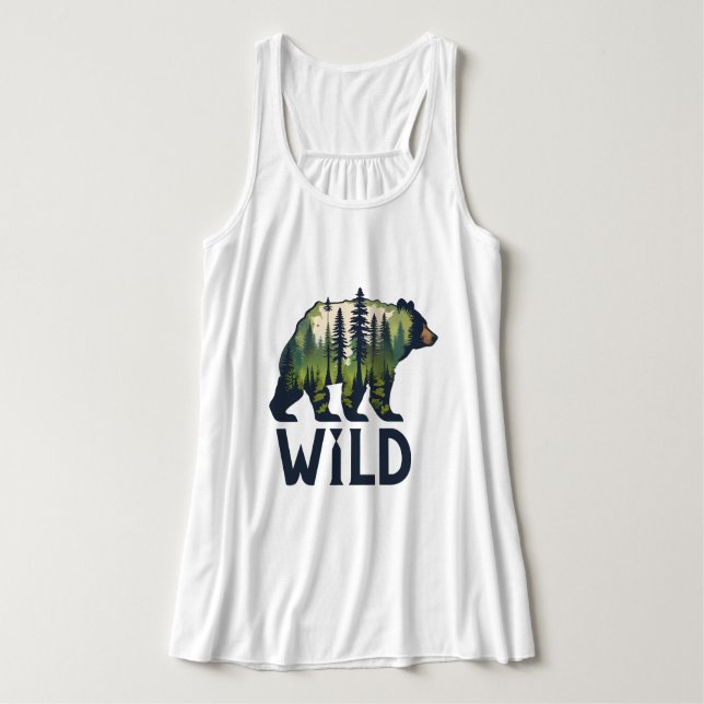 Débardeur Stay Wild Bear Tee - Adventure Await! (Design devant)
