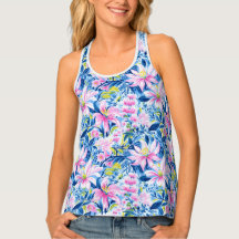 Style tendance Bleu Rose Lilly Motif Floral
