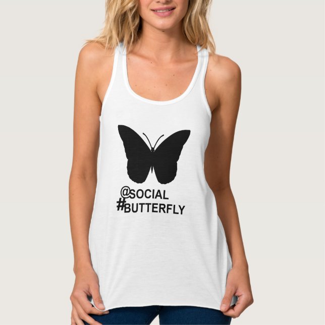 Débardeur Sur Social Hashtag Butterfly [Bold] (Devant)