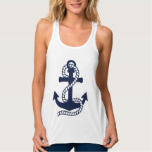 T-Shirt bleu marine et ancre blanche
