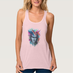 Débardeur T-shirt face aquarelle