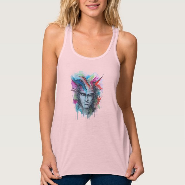 Débardeur T-shirt face aquarelle (Devant)