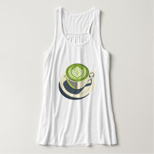 Débardeur T-shirt graphique Matcha Latte Art – Amateur de ca