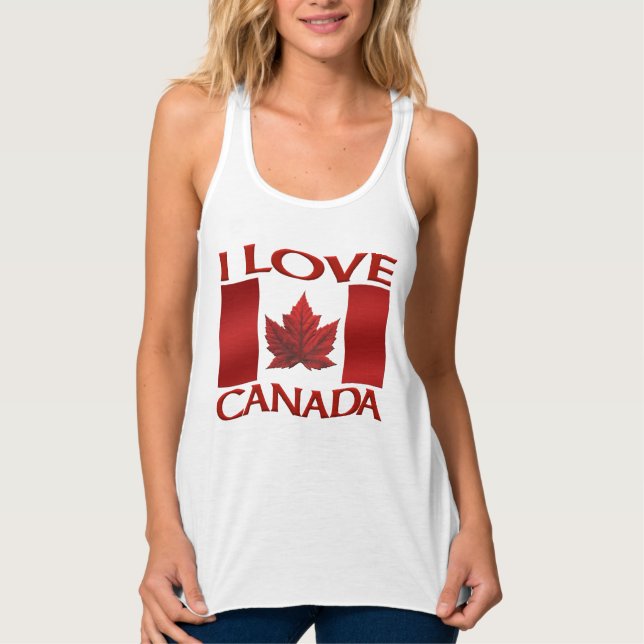 Débardeur T-shirt I Love Canada Femmes Canada Souvenir Tops (Devant)