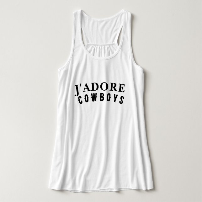 Débardeur T-shirt J'adore cowboys (Design devant)